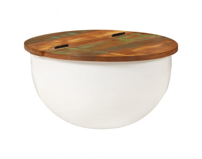 Sonata H Маса за кафе, бяла, 50x27 см, регенерирано дърво масив