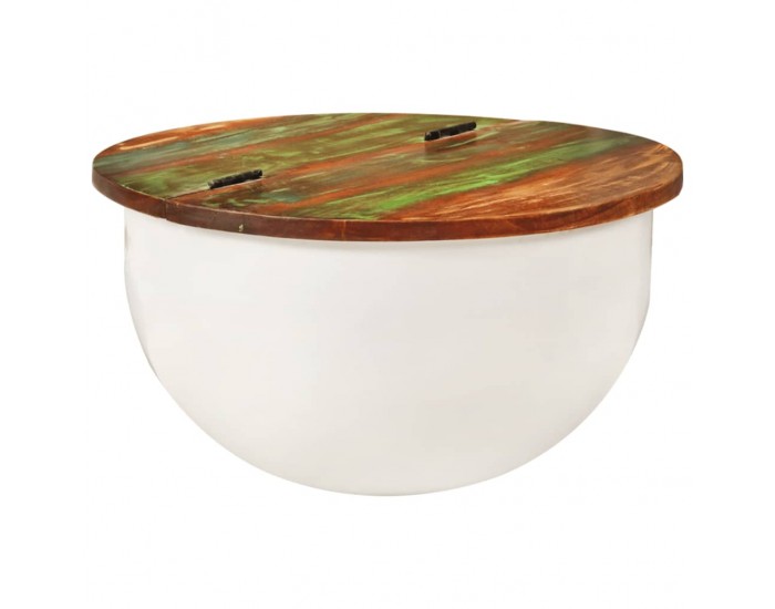 Sonata H Маса за кафе, бяла, 50x27 см, регенерирано дърво масив