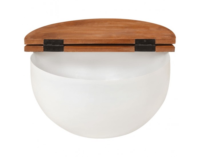 Sonata H Маса за кафе, бяла, 50x27 см, регенерирано дърво масив