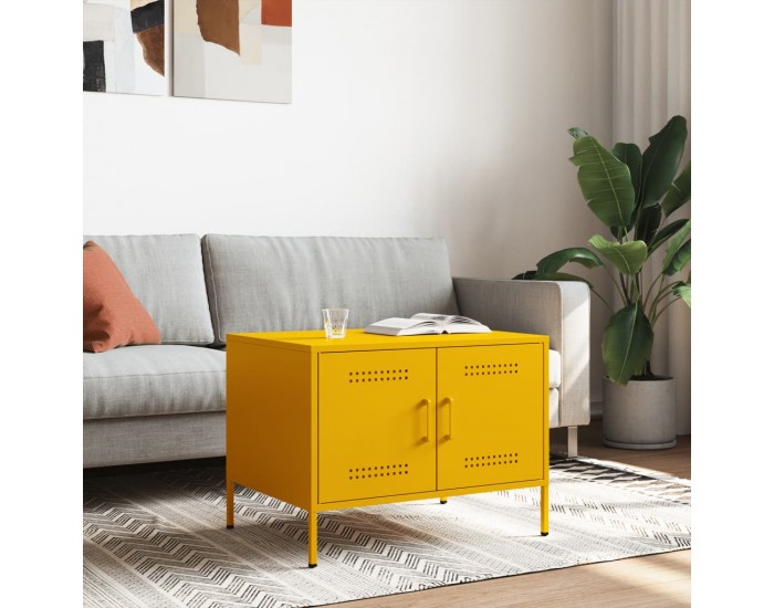 Sonata H Маса за кафе, горчица жълто, 68x50x50,5 см, стомана