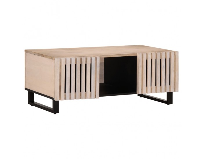 Sonata H Маса за кафе, бял, 100x55x40 см, масивно мангово дърво