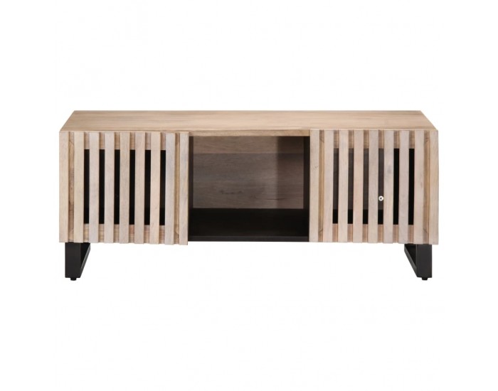 Sonata H Маса за кафе, бял, 100x55x40 см, масивно мангово дърво