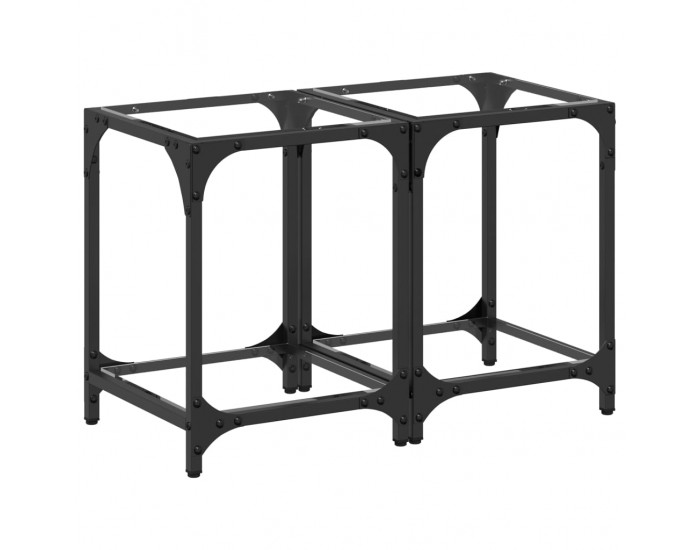 Sonata H Маси за кафе с прозрачен стъклен плот 2 бр 30x30x40 см стомана