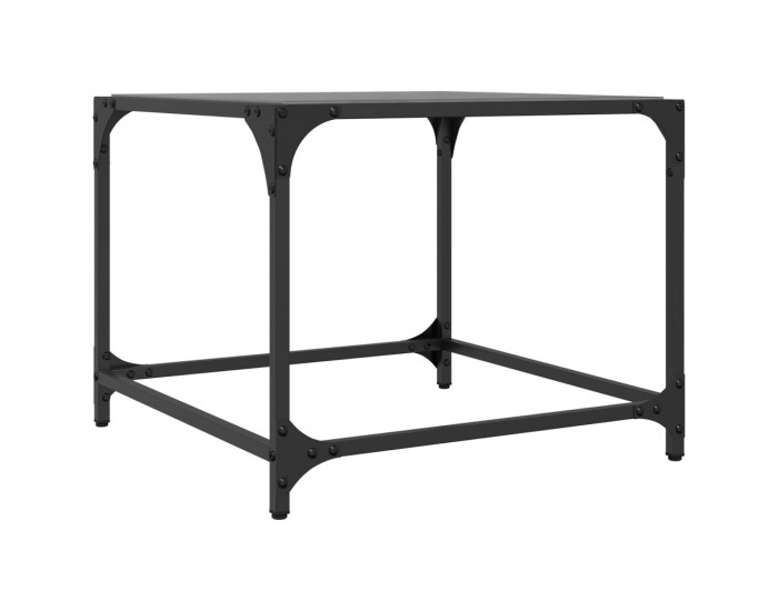 Sonata H Маси за кафе с черен стъклен плот 2 бр 50x50x40 см стомана