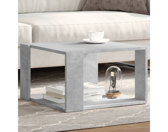 Sonata H Кафе маса, бетонно сива, 51,5x51,5x30 см, инженерно дърво