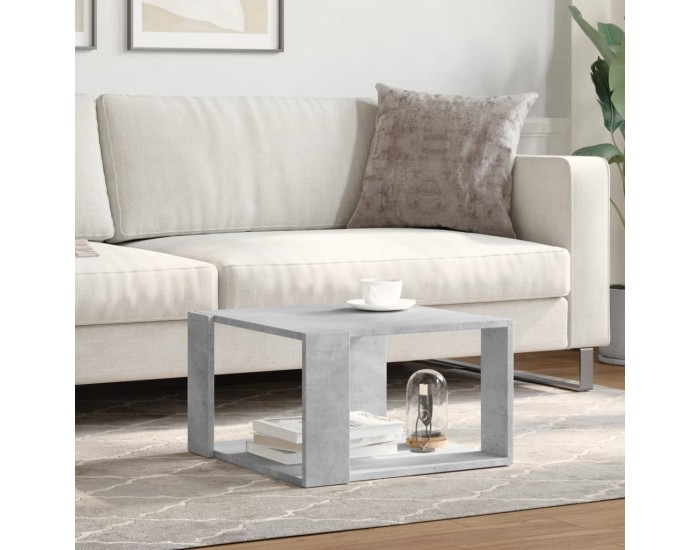 Sonata H Кафе маса, бетонно сива, 51,5x51,5x30 см, инженерно дърво