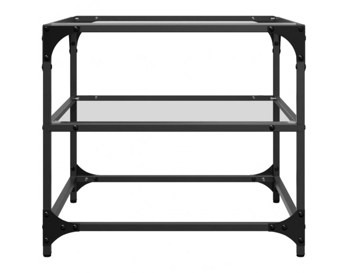 Sonata H Маси за кафе с прозрачен стъклен плот 2 бр 50x50x45 см стомана