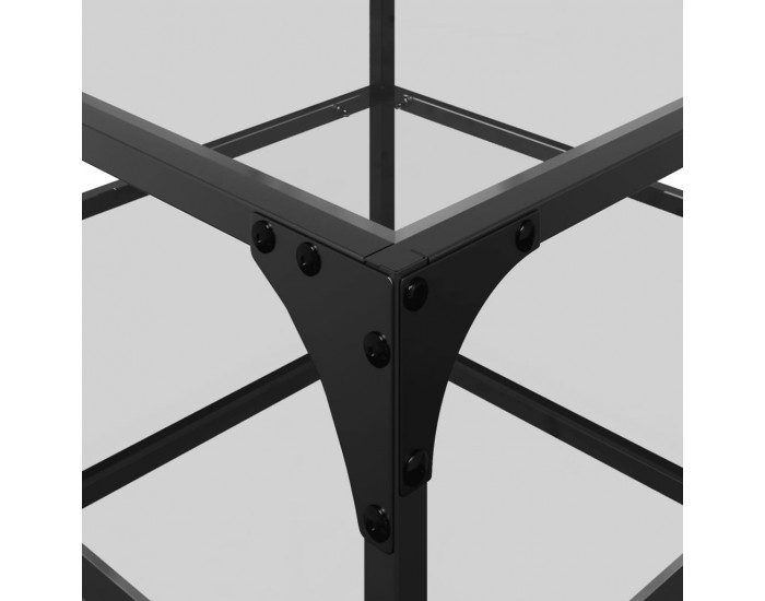 Sonata H Маси за кафе с прозрачен стъклен плот 2 бр 50x50x45 см стомана