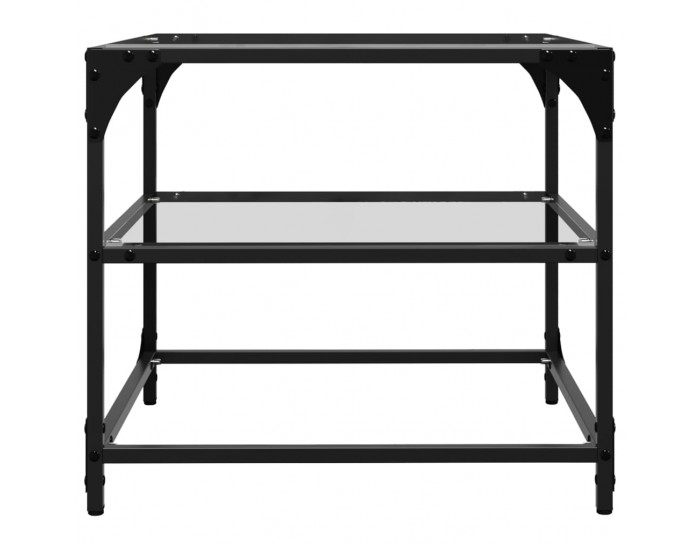 Sonata H Маси за кафе с прозрачен стъклен плот 2 бр 50x50x45 см стомана