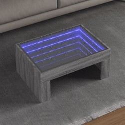 Sonata H Маса за кафе с Infinity LED, сив сонома, 70x50x30 см - Холни маси