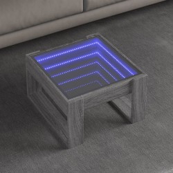 Sonata H Маса за кафе с Infinity LED, сив сонома, 50x53x30 см - Холни маси