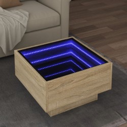 Sonata H Маса за кафе с LED, сонома дъб, 50x50x30 см, инженерно дърво - Холни маси