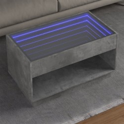 Sonata H Маса за кафе с Infinity LED, бетонно сива, 90x50x50 см - Маси