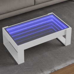 Sonata H Маса за кафе с Infinity LED бяла 90x53x30 см - Маси