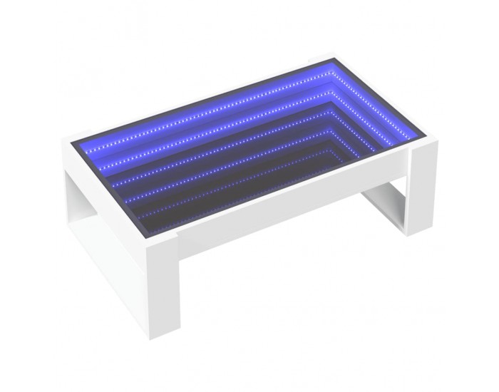 Sonata H Маса за кафе с Infinity LED бяла 90x53x30 см