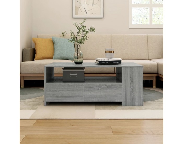 Sonata H Кафе маса, сив сонома, 102x55x42 см, инженерно дърво