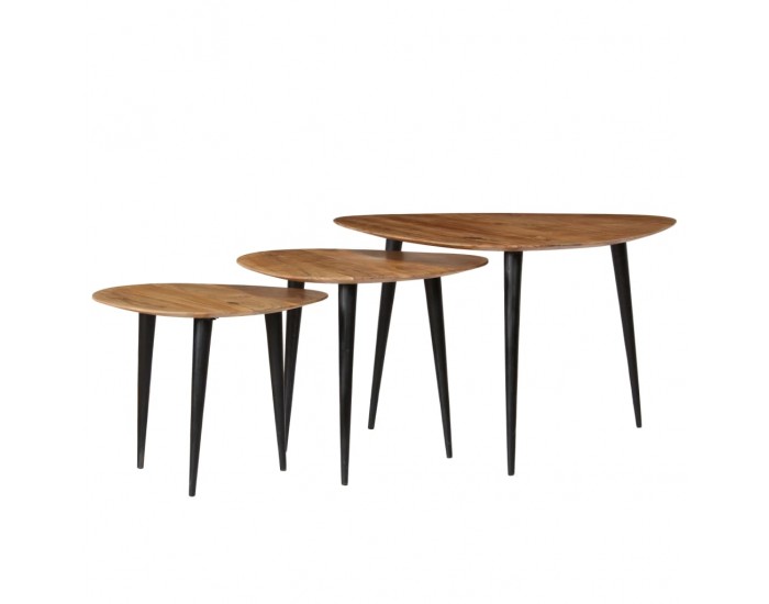 Sonata H Маси за кафе, 3 бр, акациево дърво масив