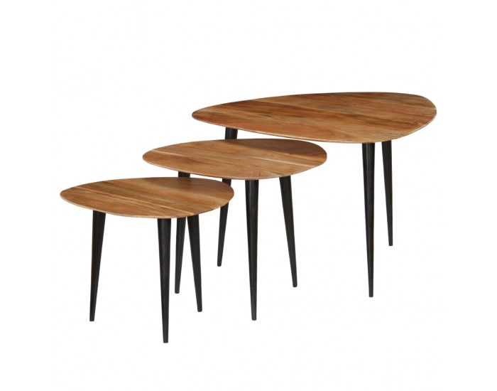 Sonata H Маси за кафе, 3 бр, акациево дърво масив