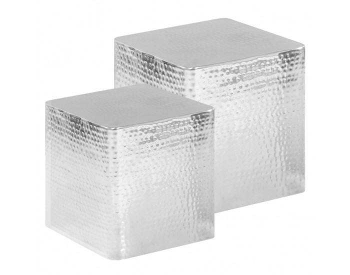 Sonata H Маси за кафе, 2 бр, сребристи, алуминий