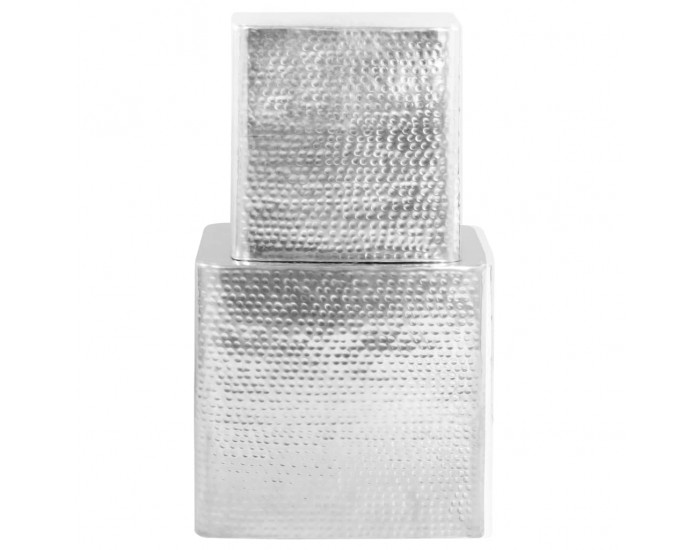 Sonata H Маси за кафе, 2 бр, сребристи, алуминий