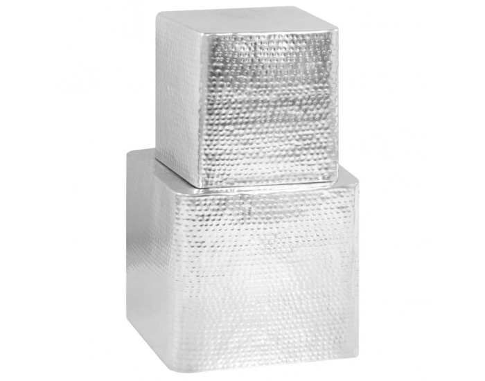 Sonata H Маси за кафе, 2 бр, сребристи, алуминий