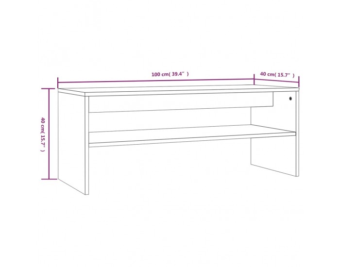 Sonata H Кафе маса, сива сонома, 100x40x40 см, инженерно дърво
