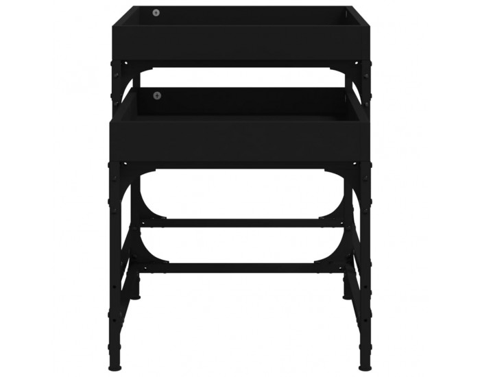 Sonata H Странични маси, 2 бр, черни, инженерно дърво