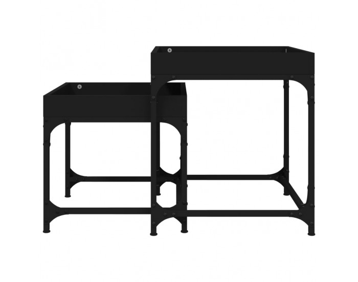 Sonata H Странични маси, 2 бр, черни, инженерно дърво