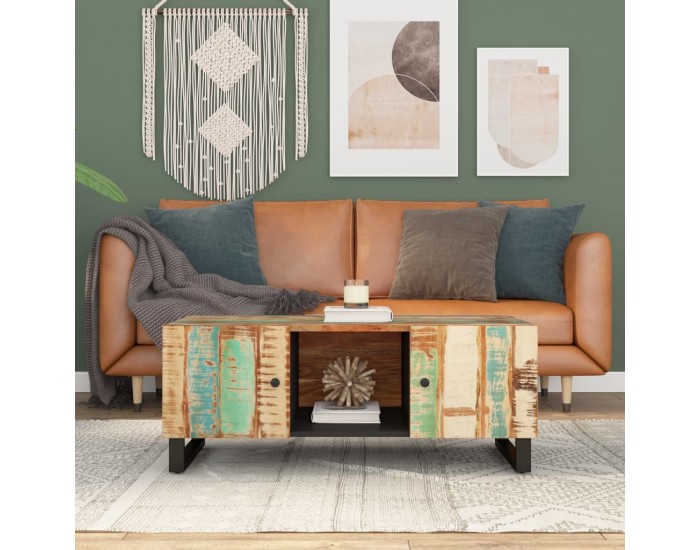 Sonata H Маса за кафе, 100x54x40 см, регенериран масив и инженерно дърво