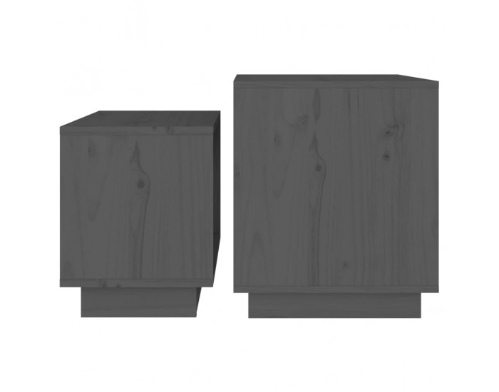 Sonata H Стифиращи масички за кафе, 2 бр, сиви, бор масив