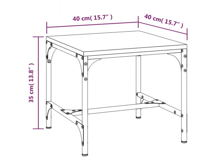 Sonata H Странични маси, 2 бр, черни, 40x40x35 см, инженерно дърво