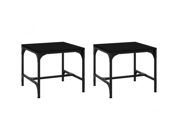 Sonata H Странични маси, 2 бр, черни, 40x40x35 см, инженерно дърво