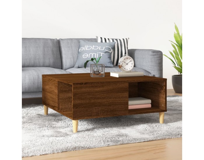 Sonata H Кафе маса, кафяв дъб, 80x80x36,5 см, инженерно дърво