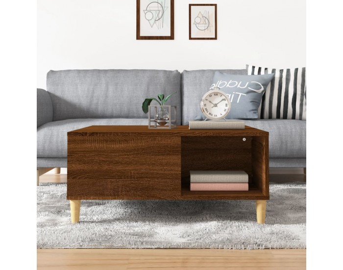 Sonata H Кафе маса, кафяв дъб, 80x80x36,5 см, инженерно дърво