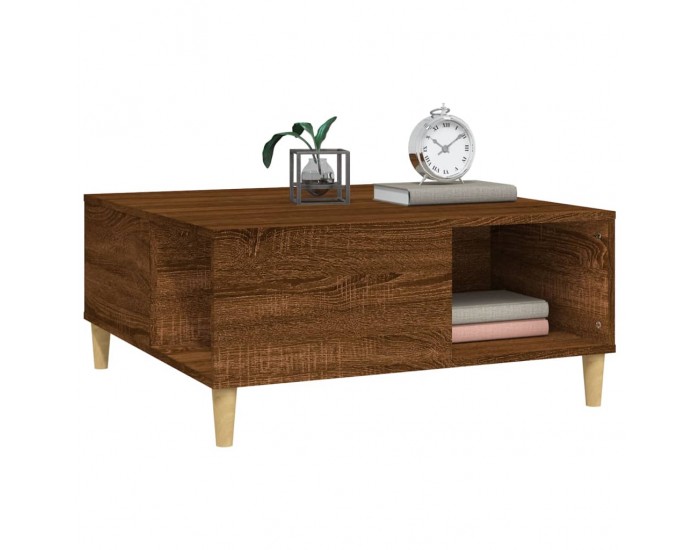 Sonata H Кафе маса, кафяв дъб, 80x80x36,5 см, инженерно дърво