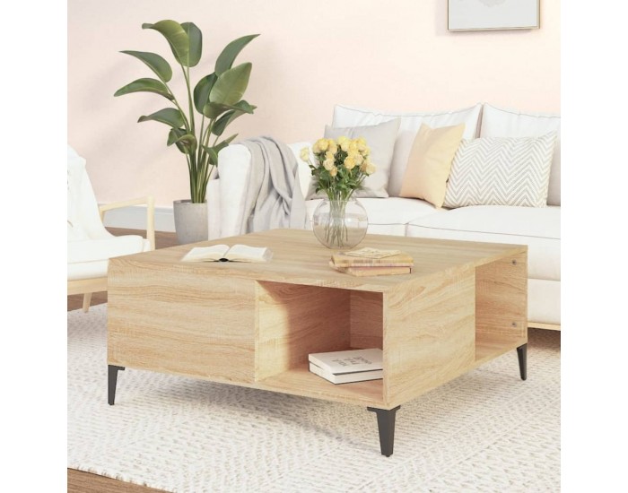 Sonata H Кафе маса, дъб сонома, 80x80x36,5 см, инженерно дърво