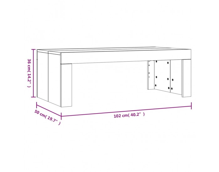 Sonata H Маса за кафе, бетонно сива, 102x50x36 см, инженерно дърво