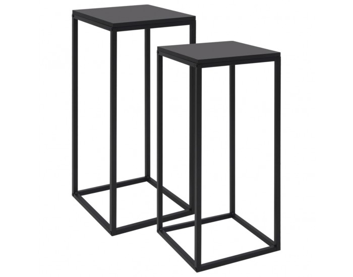 Sonata H Странични маси, 2 бр, черни, стомана