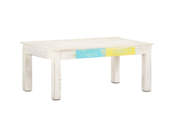 Sonata H Маса за кафе, бяла, 110x60x45 см, мангово дърво масив