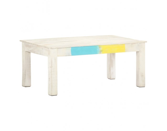 Sonata H Маса за кафе, бяла, 110x60x45 см, мангово дърво масив