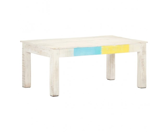 Sonata H Маса за кафе, бяла, 110x60x45 см, мангово дърво масив