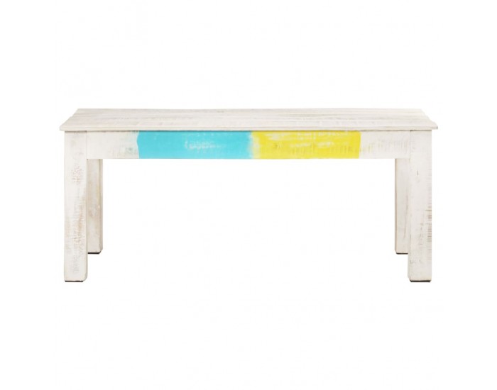 Sonata H Маса за кафе, бяла, 110x60x45 см, мангово дърво масив