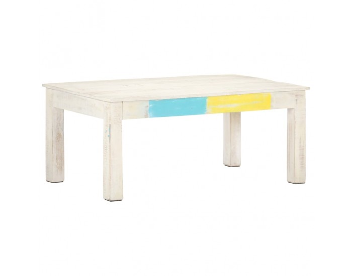 Sonata H Маса за кафе, бяла, 110x60x45 см, мангово дърво масив