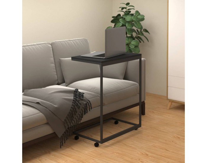 Sonata H Помощна маса с колелца черна 55x35x70 см инженерно дърво