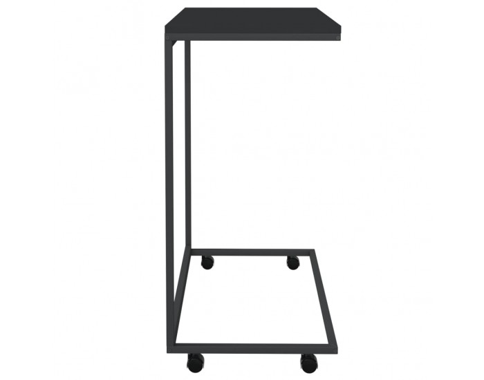 Sonata H Помощна маса с колелца черна 55x35x70 см инженерно дърво