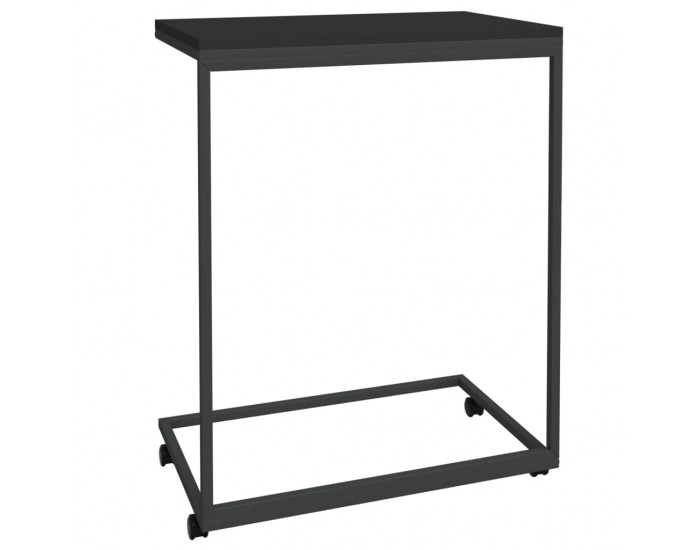 Sonata H Помощна маса с колелца черна 55x35x70 см инженерно дърво