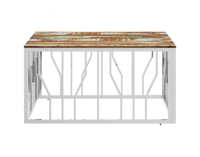 Sonata H Маса за кафе, неръждаема стомана и регенерирано дърво масив