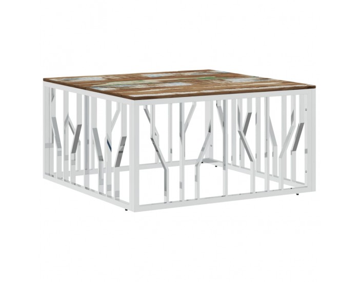 Sonata H Маса за кафе, неръждаема стомана и регенерирано дърво масив