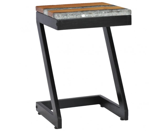 Sonata H Маса за кафе, 30x30x50 см, тиково дърво масив и полирезин