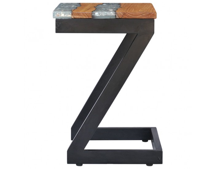 Sonata H Маса за кафе, 30x30x50 см, тиково дърво масив и полирезин